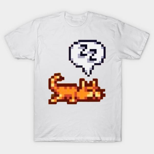 Stardew Valley Sleeping Cat (Sploot) T-Shirt by r9440